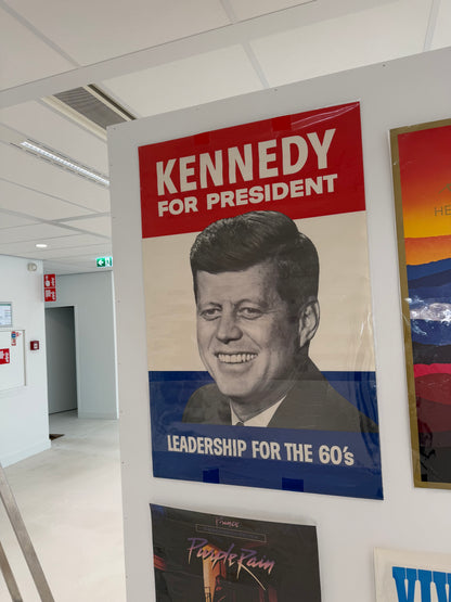 Original Vintage John F. Kennedy, Leadership for the 60’s, Campaign Poster