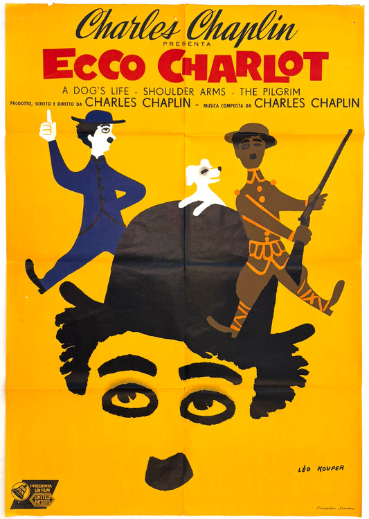 Original Vintage Charles Chaplin Large Cinema Poster, 1950s.