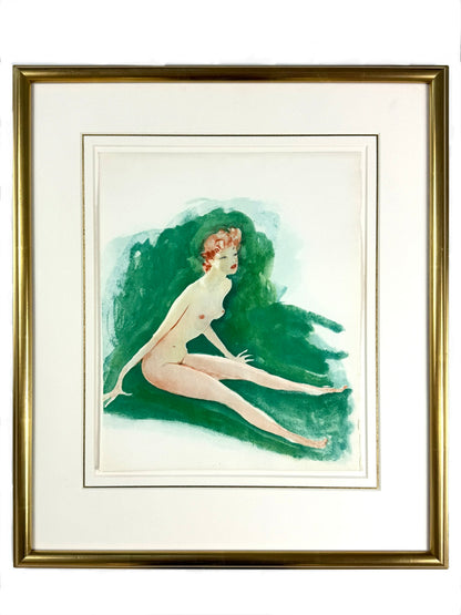 Framed Original Jean-Gabriel Domergue Gravure, 1951
