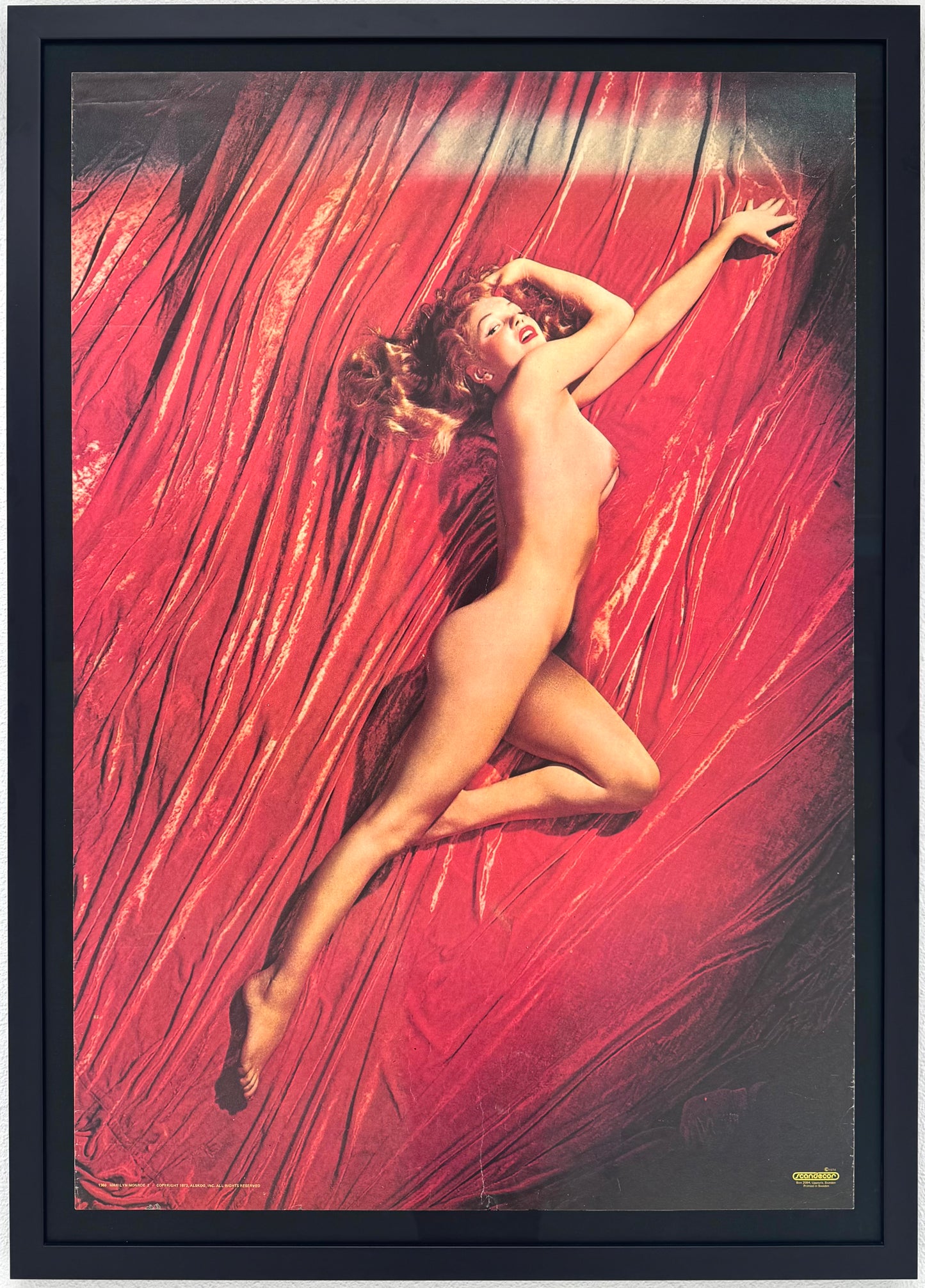 Framed Original Vintage Marilyn Monroe Nude Affiche - 1974