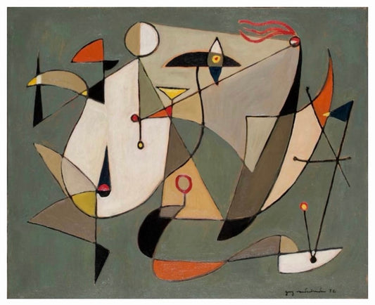 Guy VandenBranden Painting, Composition, 1952. Oil on canvas.