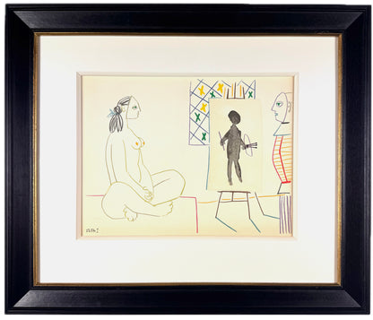 Framed Original Pablo Picasso Lithograph - La Comédie Humaine, 1954