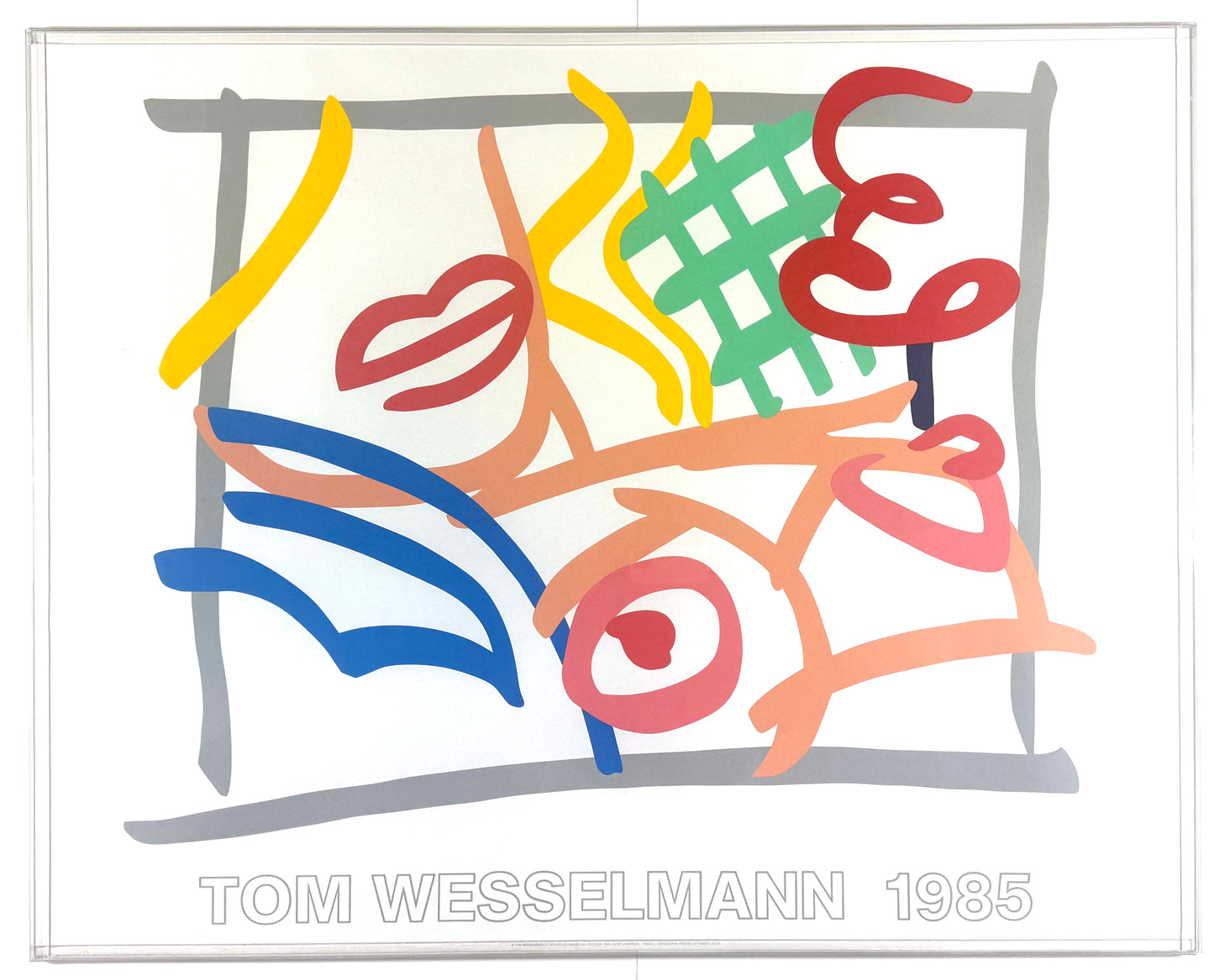 Framed Original Large Vintage Tom Wesselmann Poster, 1985