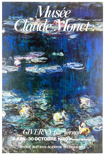 Framed Original Vintage Claude Monet Exhibition Poster, 1980