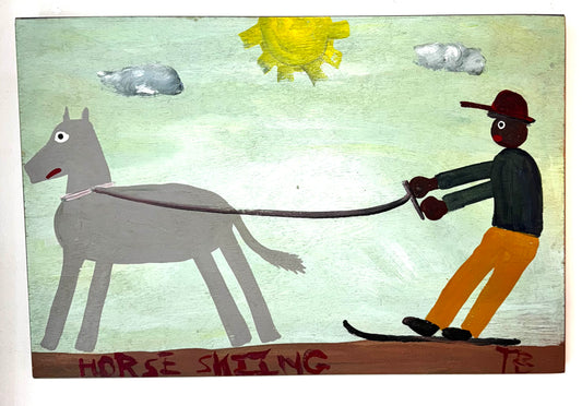 Tim Brown Painting - Horse Skiing, 1980s