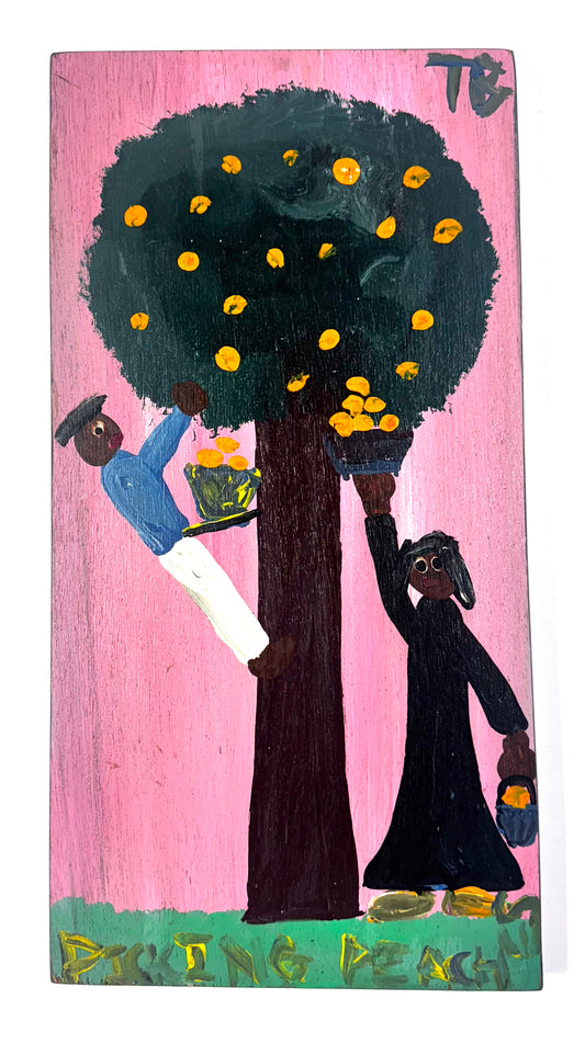 Tim Brown Painting - Picking Peach, 1980s