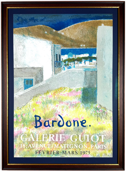 Framed Original Guy Bardone Exhibition Poster, 1975